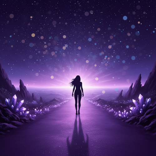 A silhouette of a woman standing at the edge of a glowing horizon representing discovering your life purpose